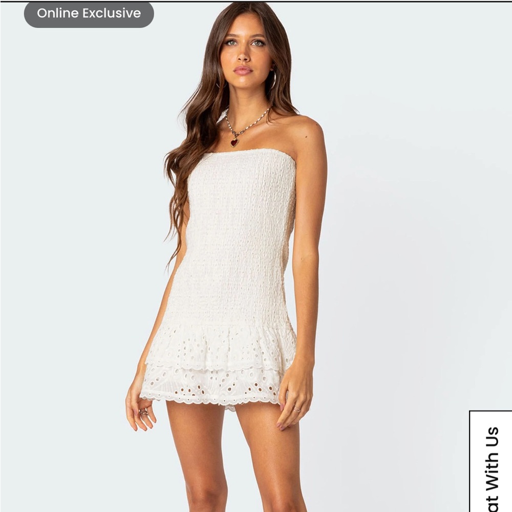 White Eyelet Ruffle Top - Picture 2 of 2